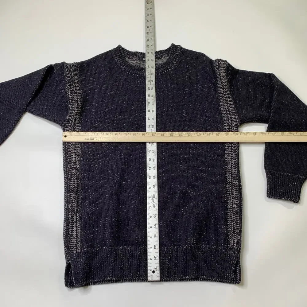 Rails Sweater Mens L Large Slim Navy Bryce‎ Textured Marled Knit Cotton Acrylic